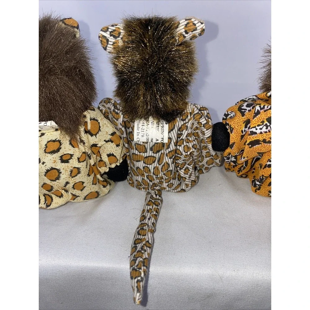 VINTAGE Adorable Ceramic Painted Face Cat Dolls Springford Inc. RARE Leopard